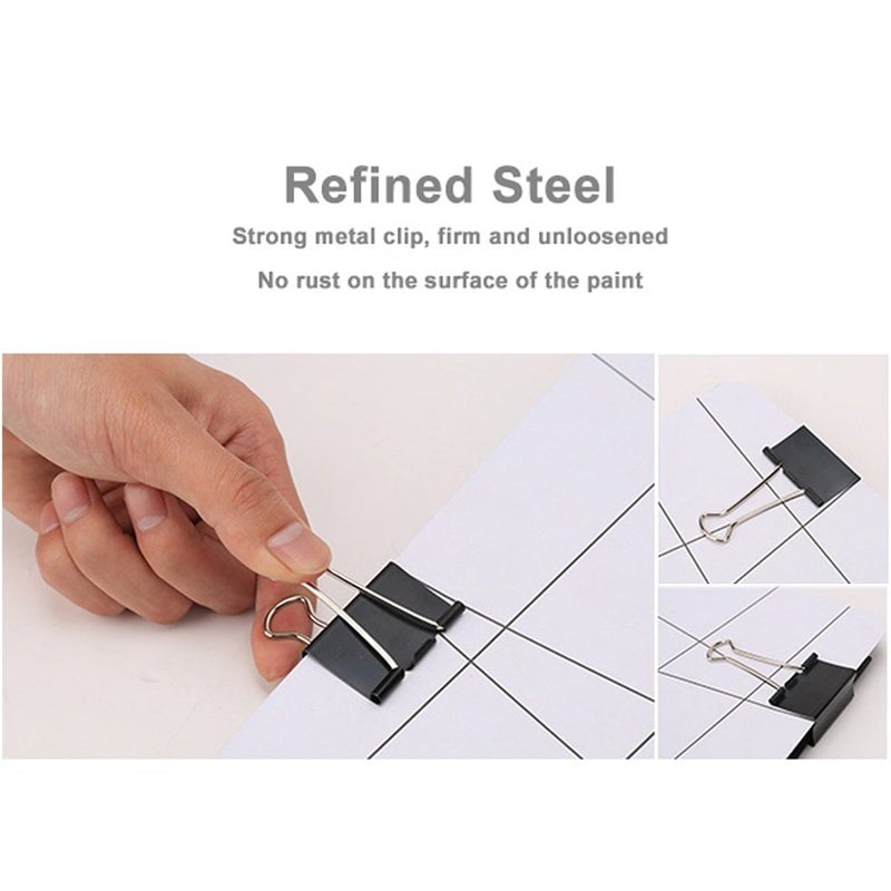 DSTELIN Coofficer Extra Large Binder Clips 2-Inch (24 Pack)  Big Paper Clamps for Office Supplies  Black - Image 4